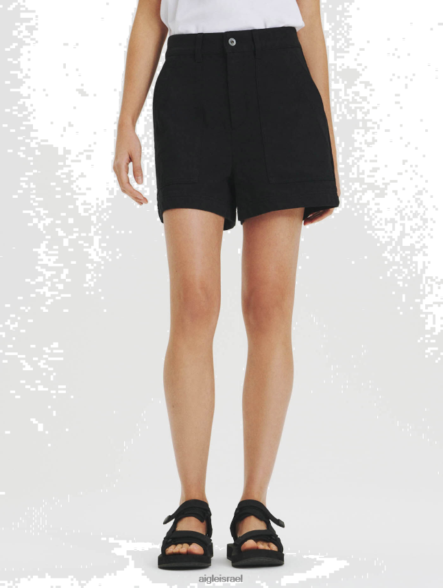 נשים אוניקס שחור Aigle מכנסיים קצרים בעיצוב אקולוגי 100% כותנה בגדים 8V6ZVZ681