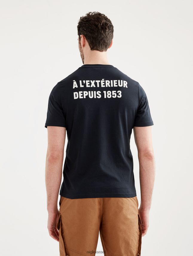 גברים נואר Aigle חולצת טריקו עם צווארון צווארון מודפס בגדים 8V6ZVZ103