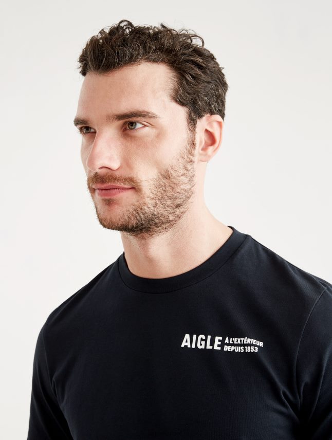 גברים נואר Aigle חולצת טריקו עם צווארון צווארון מודפס בגדים 8V6ZVZ103