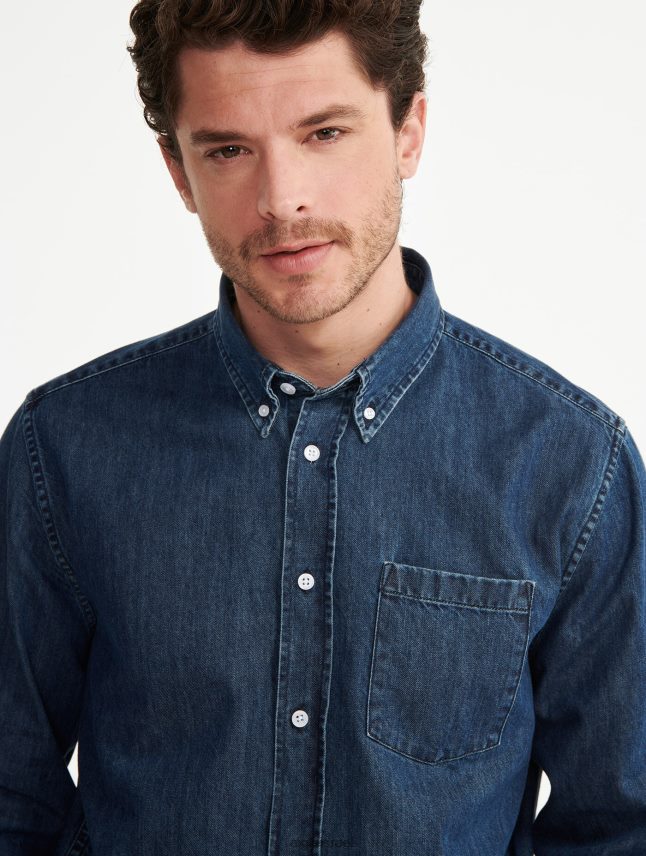 גברים דֵנִים Aigle חולצת ג'ינס עם שרוולים ארוכים בגדים 8V6ZVZ105