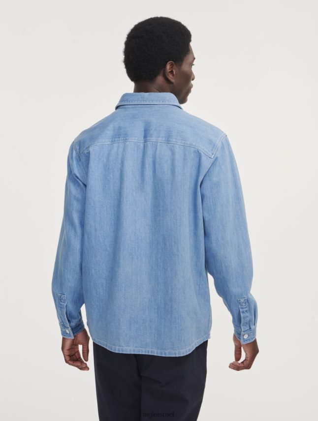 גברים אקונומיקה בהירה ג'ינס Aigle חולצת ג'ינס עם שרוול ארוך בגדים 8V6ZVZ112