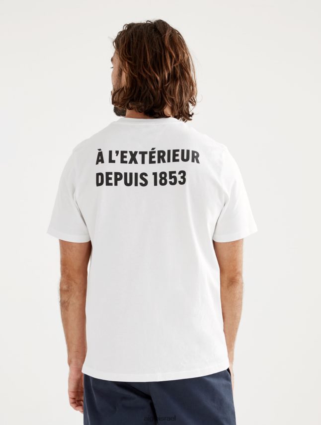 גברים בלאן Aigle חולצת טריקו עם צווארון צווארון מודפס בגדים 8V6ZVZ115