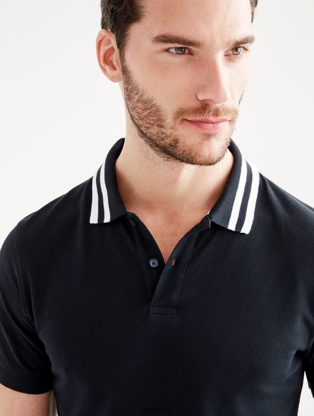 גברים נואר Aigle פולו-חולצת צווארון כפול שרוולים קצרים בגדים 8V6ZVZ121