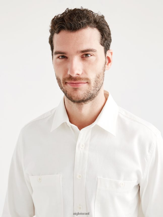 גברים לאט Aigle חולצת כותנה/פשתן עם שרוול ארוך בגדים 8V6ZVZ126