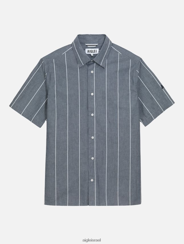 גברים אימפריה סט Aigle חולצת שרוולים קצרים עם פסים מכותנה/פשתן בגדים 8V6ZVZ127