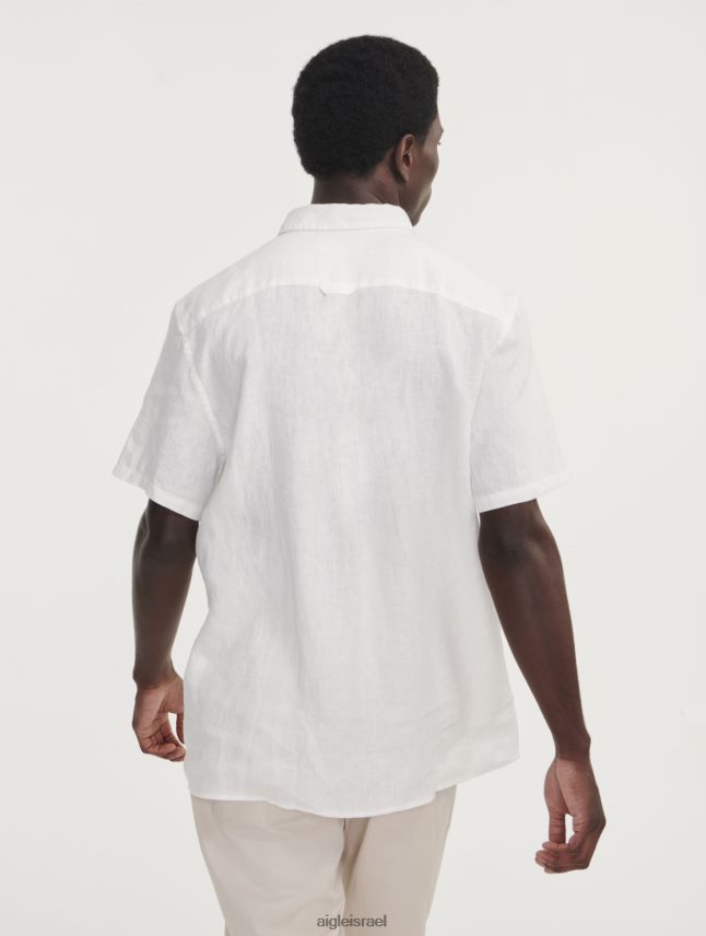 גברים לאט Aigle חולצת פשתן עם שרוולים קצרים בגדים 8V6ZVZ145