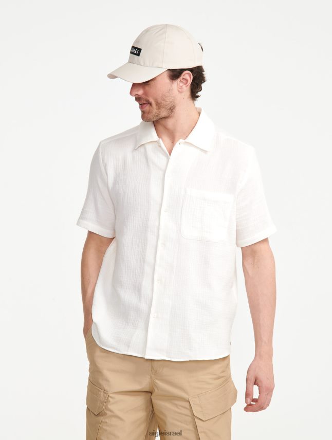 גברים לאט Aigle חולצת כותנה גז עם שרוול קצר בגדים 8V6ZVZ153