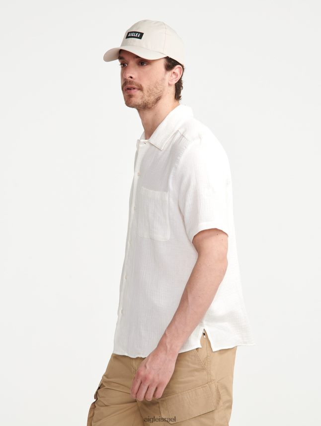 גברים לאט Aigle חולצת כותנה גז עם שרוול קצר בגדים 8V6ZVZ153