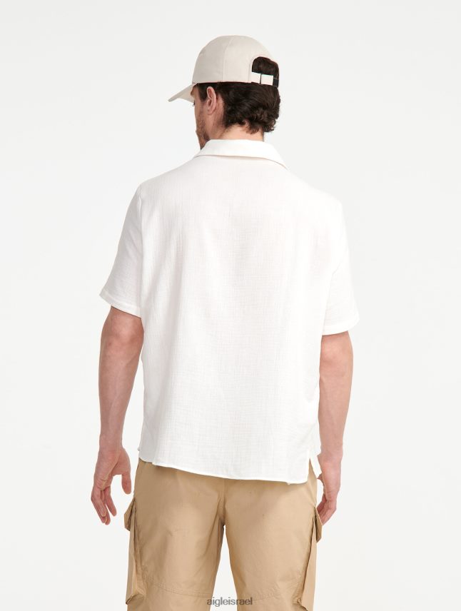 גברים לאט Aigle חולצת כותנה גז עם שרוול קצר בגדים 8V6ZVZ153