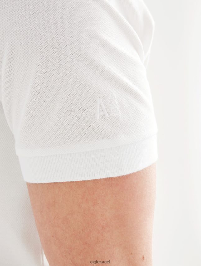 גברים בלאן Aigle פולו-חולצת צווארון כפול שרוולים קצרים בגדים 8V6ZVZ154