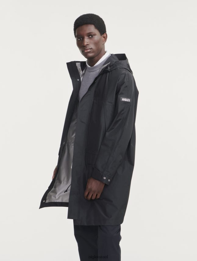 גברים נואר Aigle פארקה גור-טקס ארוכה עם קפוצ'ון כפול בגדים 8V6ZVZ158