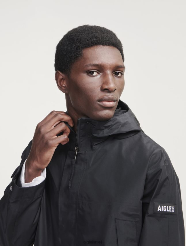 גברים נואר Aigle פארקה גור-טקס ארוכה עם קפוצ'ון כפול בגדים 8V6ZVZ158