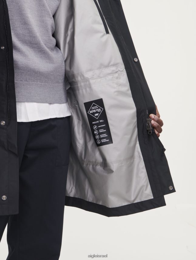 גברים נואר Aigle פארקה גור-טקס ארוכה עם קפוצ'ון כפול בגדים 8V6ZVZ158