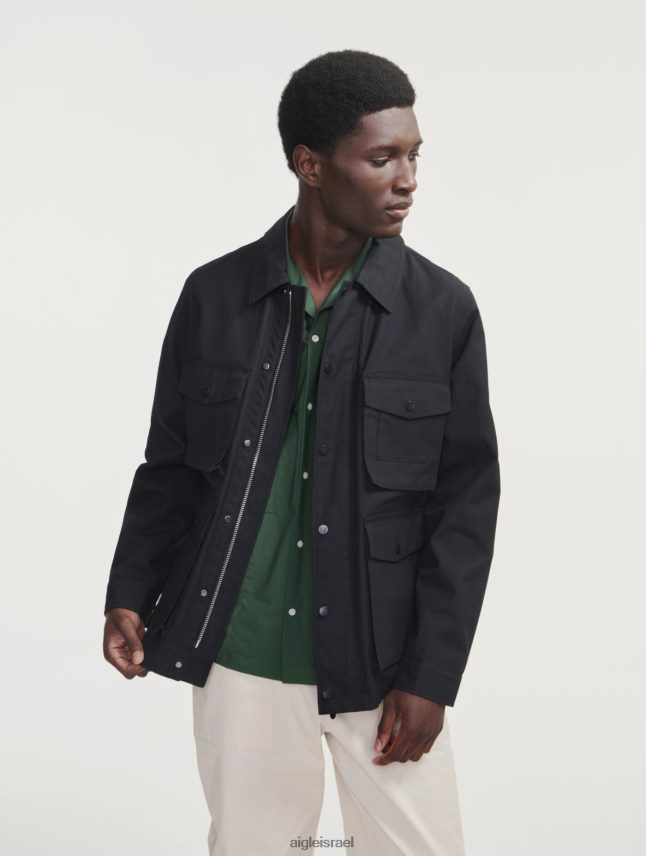 גברים נואר Aigle מעיל ספארי מצופה קצר בגדים 8V6ZVZ185