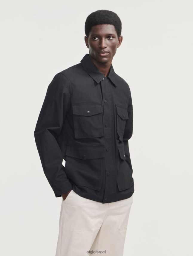 גברים נואר Aigle מעיל ספארי מצופה קצר בגדים 8V6ZVZ185