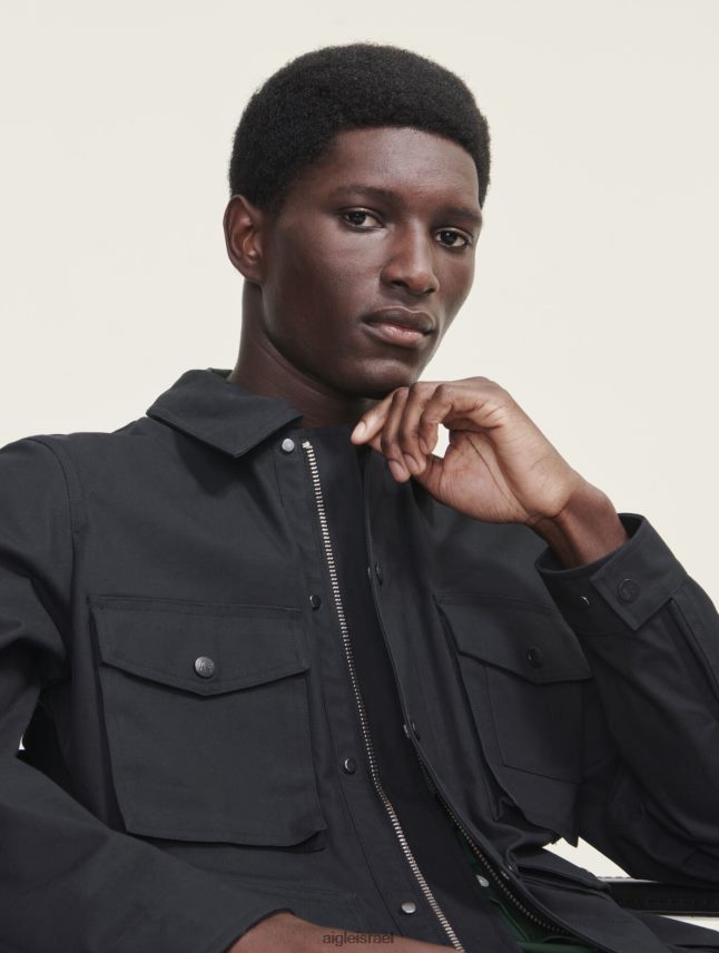 גברים נואר Aigle מעיל ספארי מצופה קצר בגדים 8V6ZVZ185