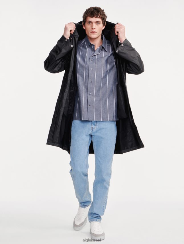 גברים נואר Aigle פארקה עמיד למים עם ברדס ארוך בגדים 8V6ZVZ199