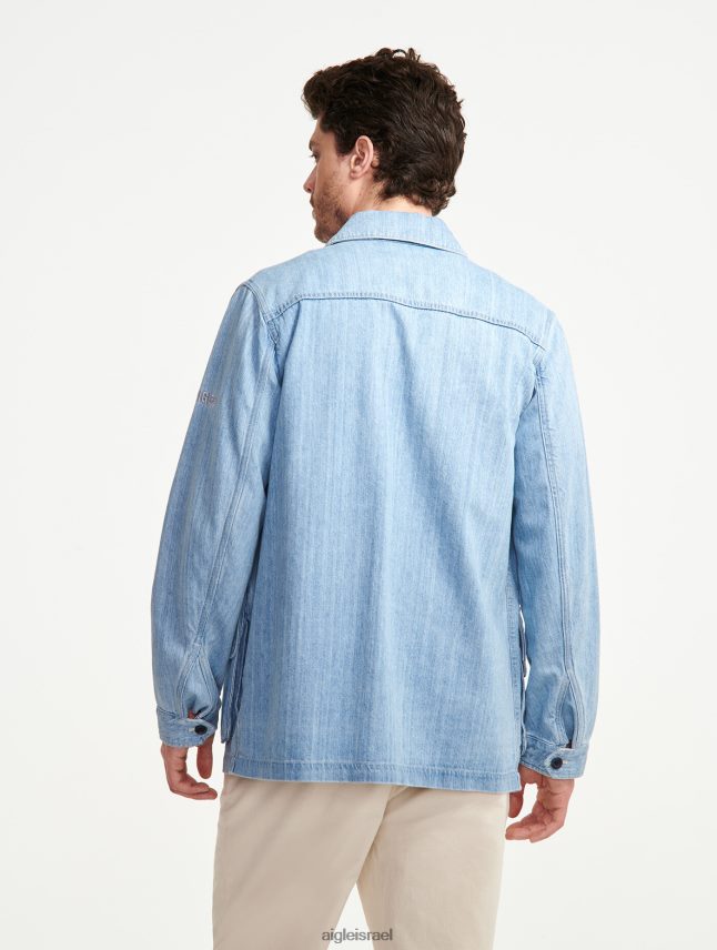 גברים אקונומיקה בהירה ג'ינס Aigle מעיל ספארי ג'ינס באורך בינוני בגדים 8V6ZVZ204