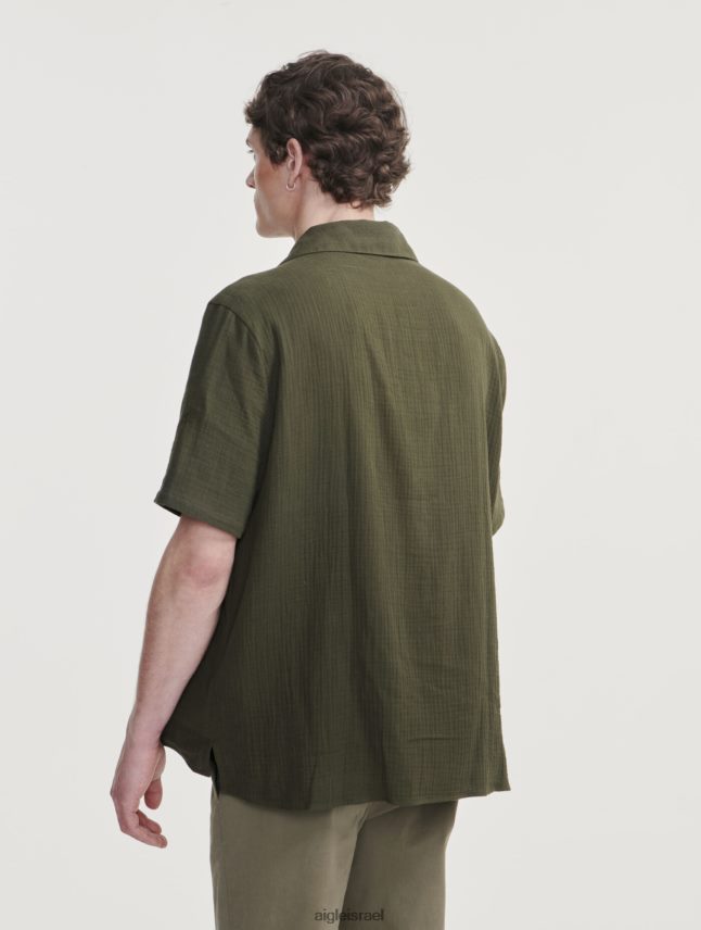 גברים אבוקאט Aigle חולצת כותנה גז עם שרוול קצר בגדים 8V6ZVZ21