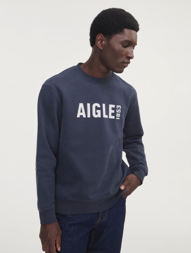 גברים אימפריה Aigle סווטשירט עם צווארון צווארון מודפס מוברש בגדים 8V6ZVZ26