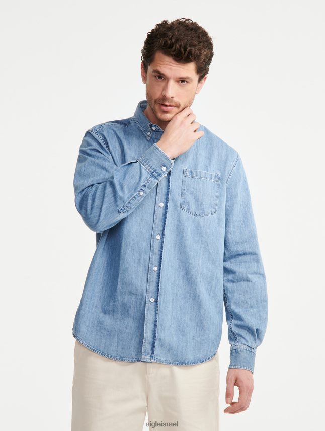 גברים אקונומיקה קלה Aigle חולצת ג'ינס עם שרוולים ארוכים בגדים 8V6ZVZ27