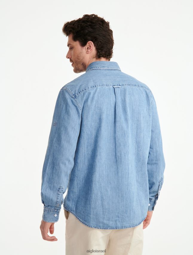 גברים אקונומיקה קלה Aigle חולצת ג'ינס עם שרוולים ארוכים בגדים 8V6ZVZ27