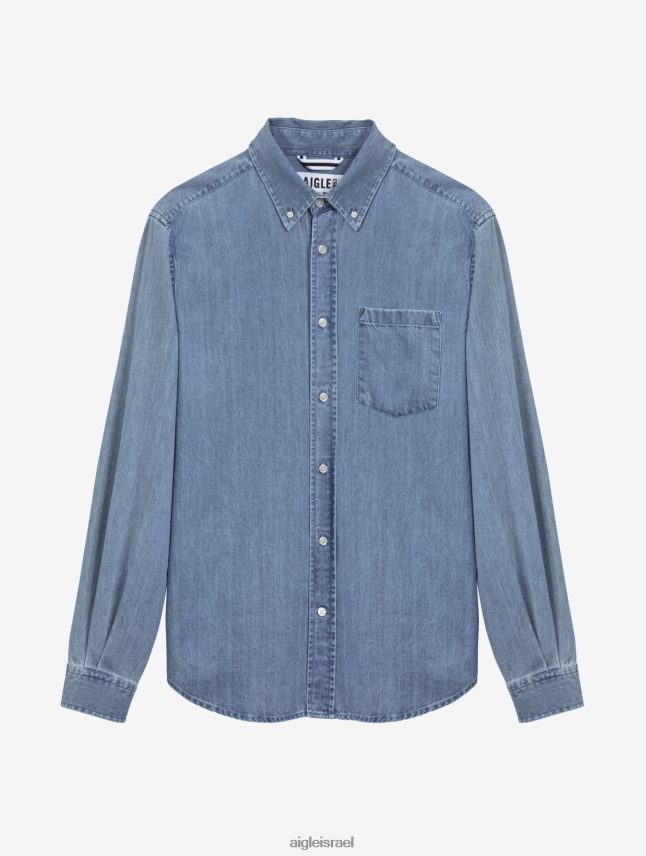גברים אקונומיקה קלה Aigle חולצת ג'ינס עם שרוולים ארוכים בגדים 8V6ZVZ27
