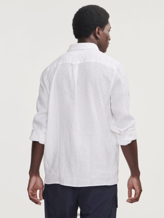 גברים בלאן Aigle חולצת פשתן עם שרוולים ארוכים בגדים 8V6ZVZ32