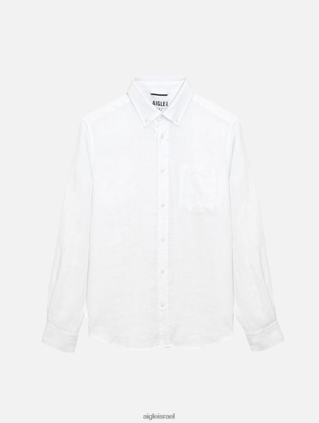 גברים בלאן Aigle חולצת פשתן עם שרוולים ארוכים בגדים 8V6ZVZ32