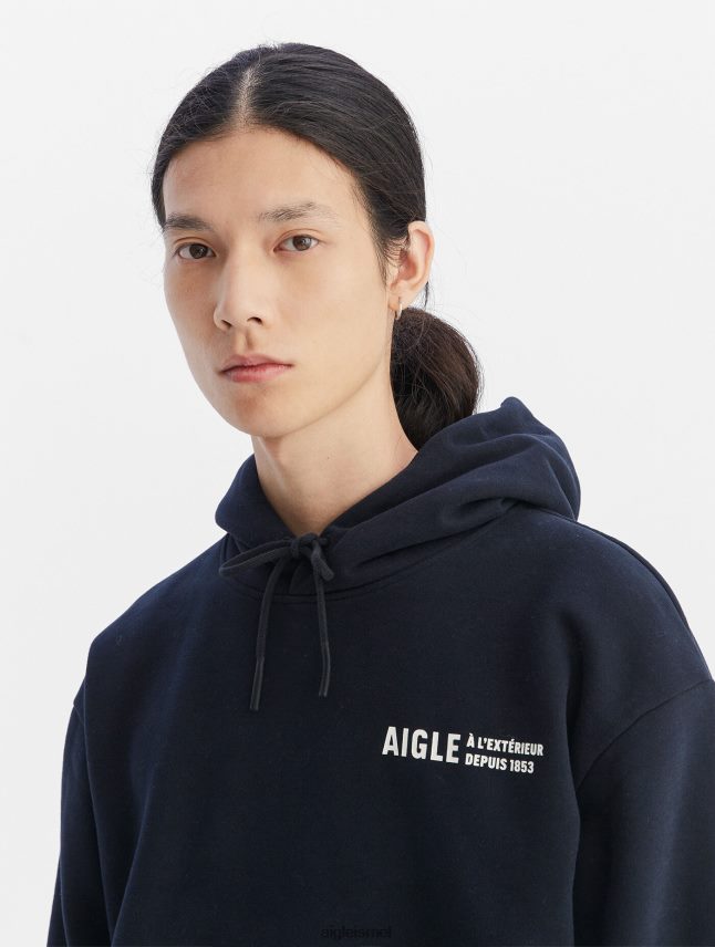 גברים נואר Aigle סווטשירט עם קפוצ'ון מודפס בגדים 8V6ZVZ38