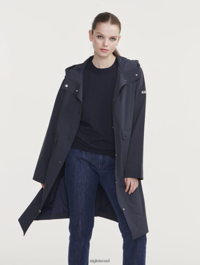 נשים אימפריה Aigle מעיל גשם ארוך עם ברדס בגדים 8V6ZVZ438
