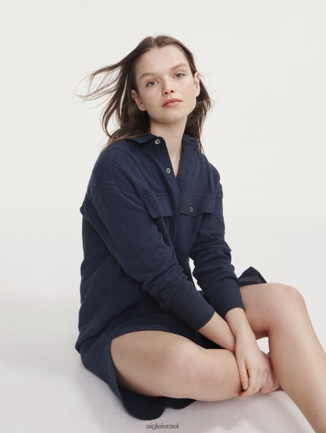 נשים אימפריה Aigle שמלת חולצת גזה מכותנה בגדים 8V6ZVZ445