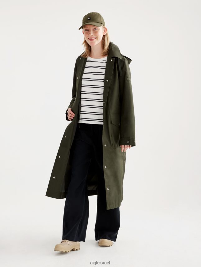 נשים אלג Aigle מעיל גשם ארוך גור טקס מעוצב מחדש בגדים 8V6ZVZ447