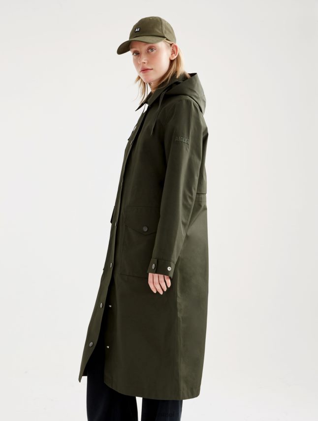 נשים אלג Aigle מעיל גשם ארוך גור טקס מעוצב מחדש בגדים 8V6ZVZ447
