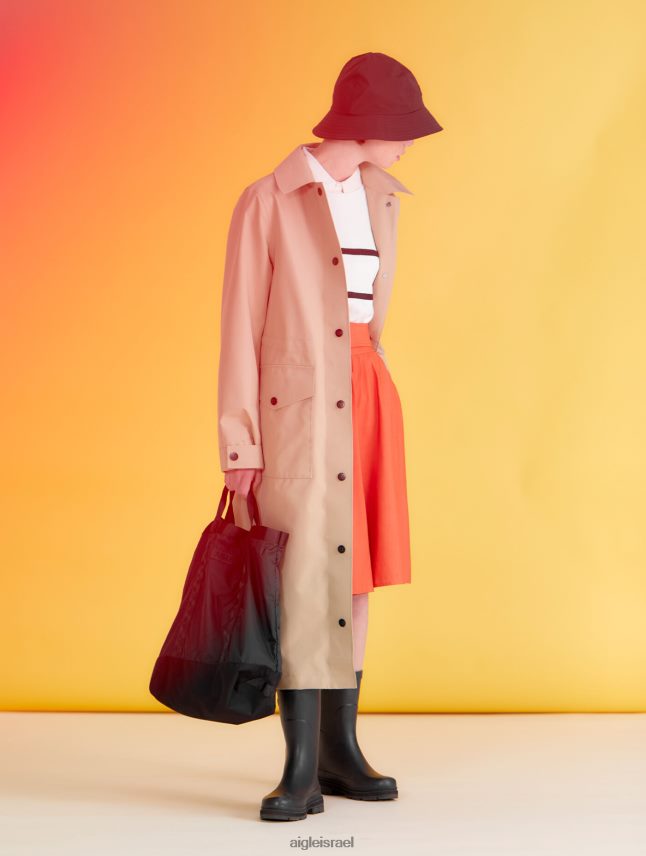 נשים אוסייר Aigle מעיל גשם ארוך גור טקס מעוצב מחדש בגדים 8V6ZVZ451