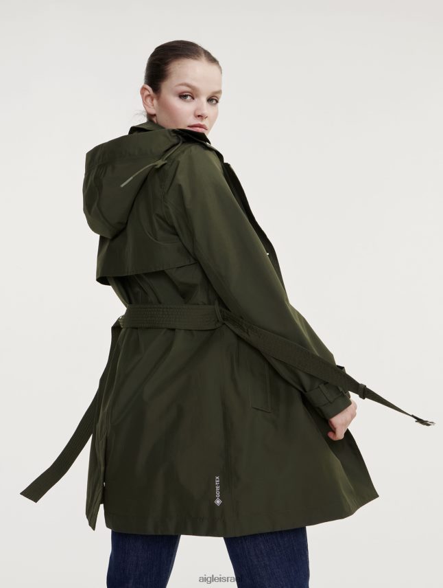 נשים אבוקאט Aigle קפוצ'ון ניתן להסרה מעיל טרנץ' קצר גור טקס בגדים 8V6ZVZ457