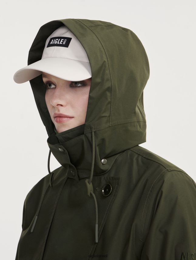 נשים אבוקאט Aigle קפוצ'ון ניתן להסרה מעיל טרנץ' קצר גור טקס בגדים 8V6ZVZ457