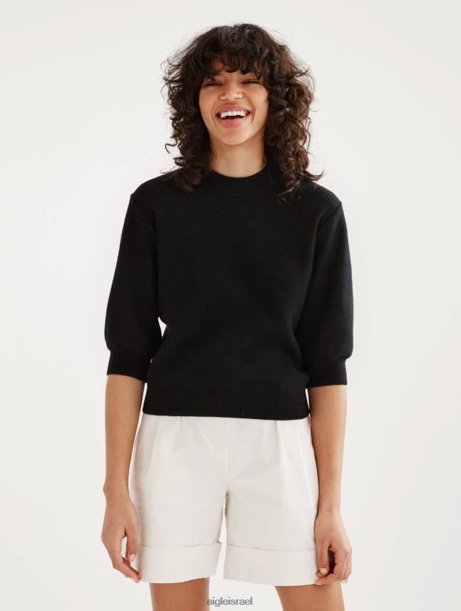 נשים נואר Aigle מגשר עם שרוולים קצרים עם סריג דקורטיבי בגדים 8V6ZVZ460