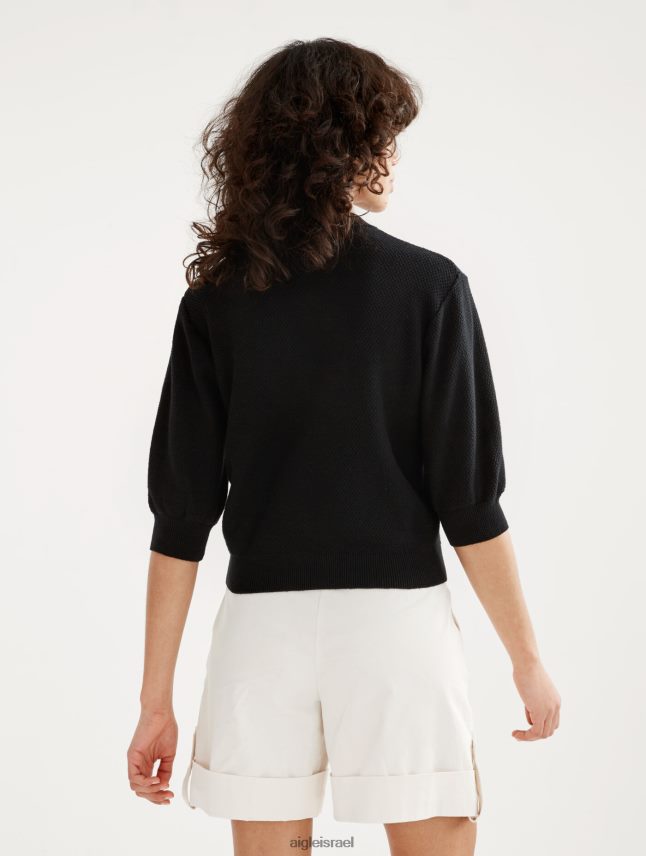 נשים נואר Aigle מגשר עם שרוולים קצרים עם סריג דקורטיבי בגדים 8V6ZVZ460