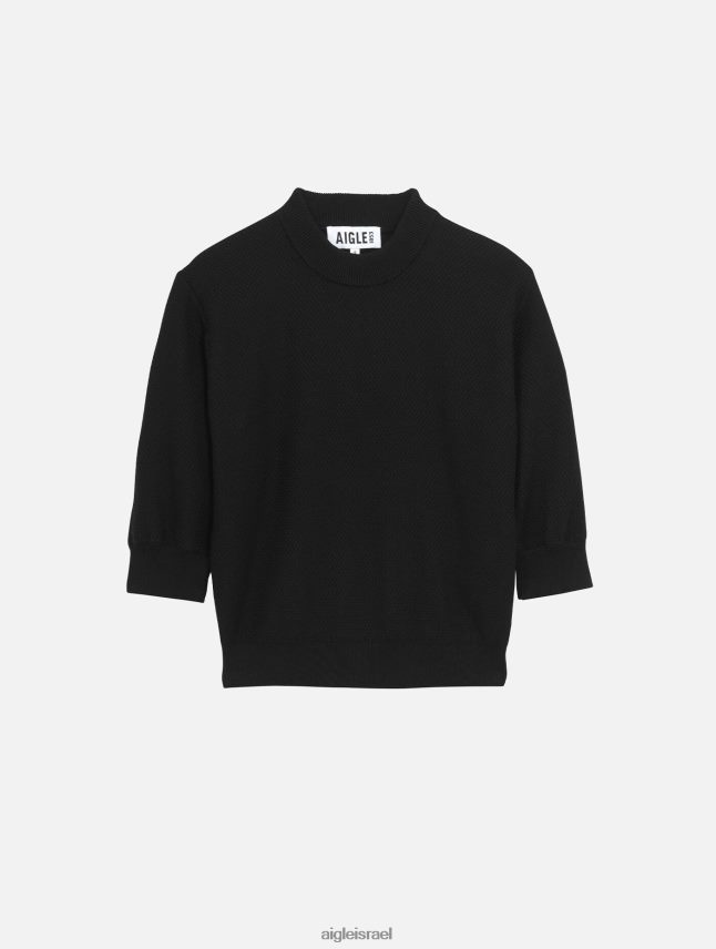 נשים נואר Aigle מגשר עם שרוולים קצרים עם סריג דקורטיבי בגדים 8V6ZVZ460