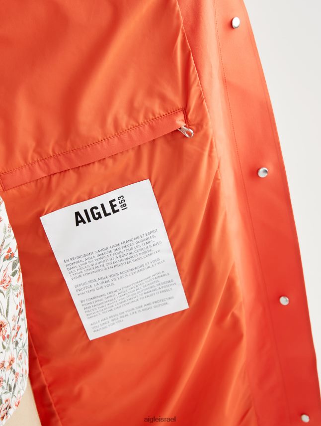 נשים חריסה Aigle מעיל גשם ארוך עם ברדס בגדים 8V6ZVZ461