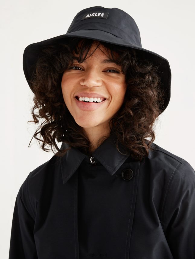 נשים נואר Aigle קפוצ'ון ניתן להסרה מעיל טרנץ' קצר גור טקס בגדים 8V6ZVZ463