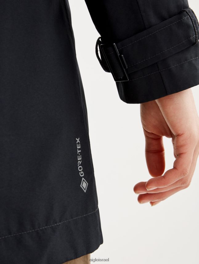 נשים נואר Aigle קפוצ'ון ניתן להסרה מעיל טרנץ' קצר גור טקס בגדים 8V6ZVZ463