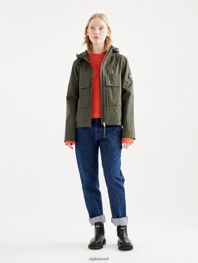 נשים אבוקאט Aigle מעיל גור-טקס קצר עם קפוצ'ון בגדים 8V6ZVZ476