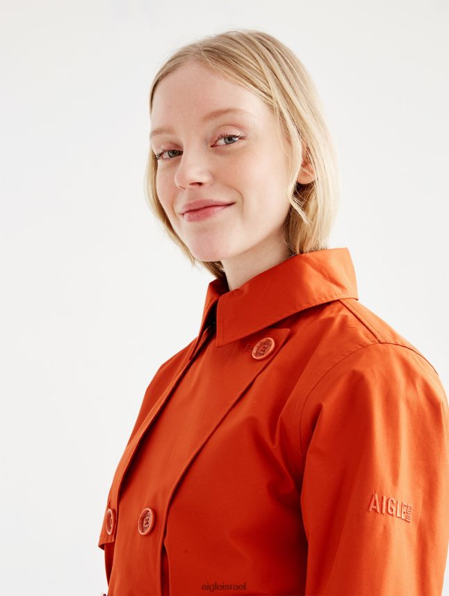 נשים גוג'י Aigle קפוצ'ון ניתן להסרה מעיל טרנץ' קצר גור טקס בגדים 8V6ZVZ501