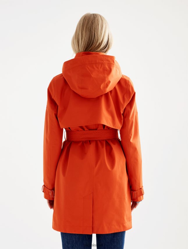 נשים גוג'י Aigle קפוצ'ון ניתן להסרה מעיל טרנץ' קצר גור טקס בגדים 8V6ZVZ501