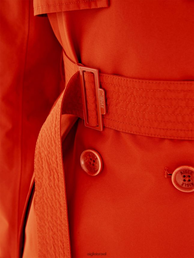 נשים גוג'י Aigle קפוצ'ון ניתן להסרה מעיל טרנץ' קצר גור טקס בגדים 8V6ZVZ501