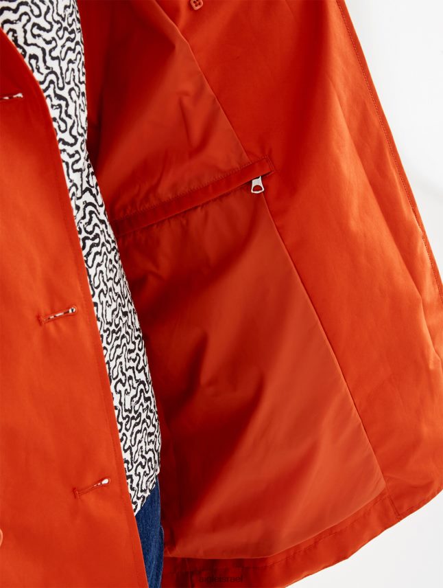 נשים גוג'י Aigle קפוצ'ון ניתן להסרה מעיל טרנץ' קצר גור טקס בגדים 8V6ZVZ501