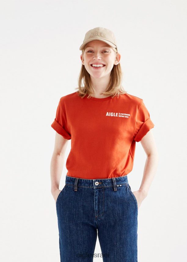 נשים גוג'י Aigle חולצת טריקו עם צווארון כותנה אורגנית בגדים 8V6ZVZ546