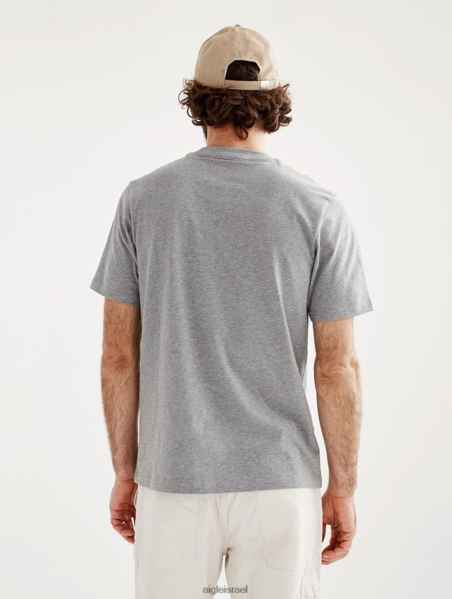 גברים אפור אברש Aigle חולצת טריקו עם צווארון צווארון מודפס בגדים 8V6ZVZ54